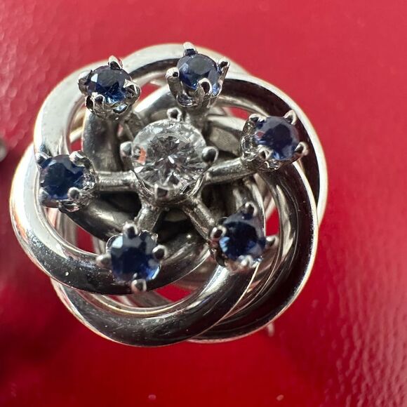 Vintage 50s 14k F And F Felger Brooch And Earring Set - Picture 9 of 13